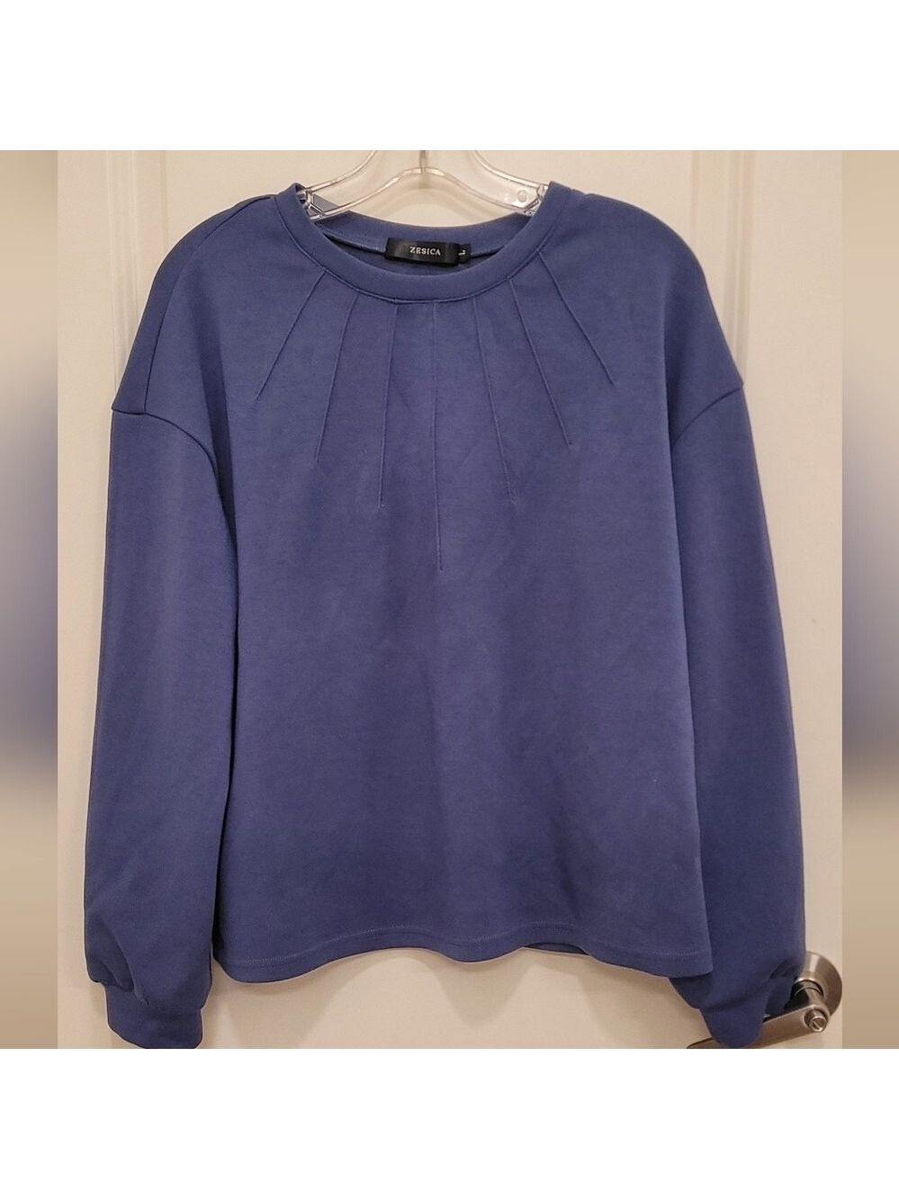 ZESICA Women's Crewneck Pleated Sweatshirt Sz Large